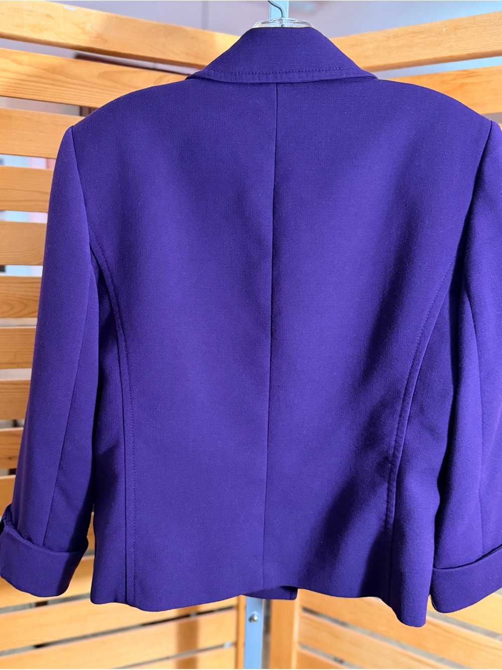 Tahari Purple Tailored Cropped Blazer - Picture 6 of 10